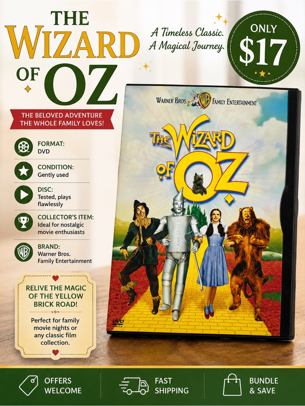 The Wizard of Oz Classic DVD Movie Collectors Item